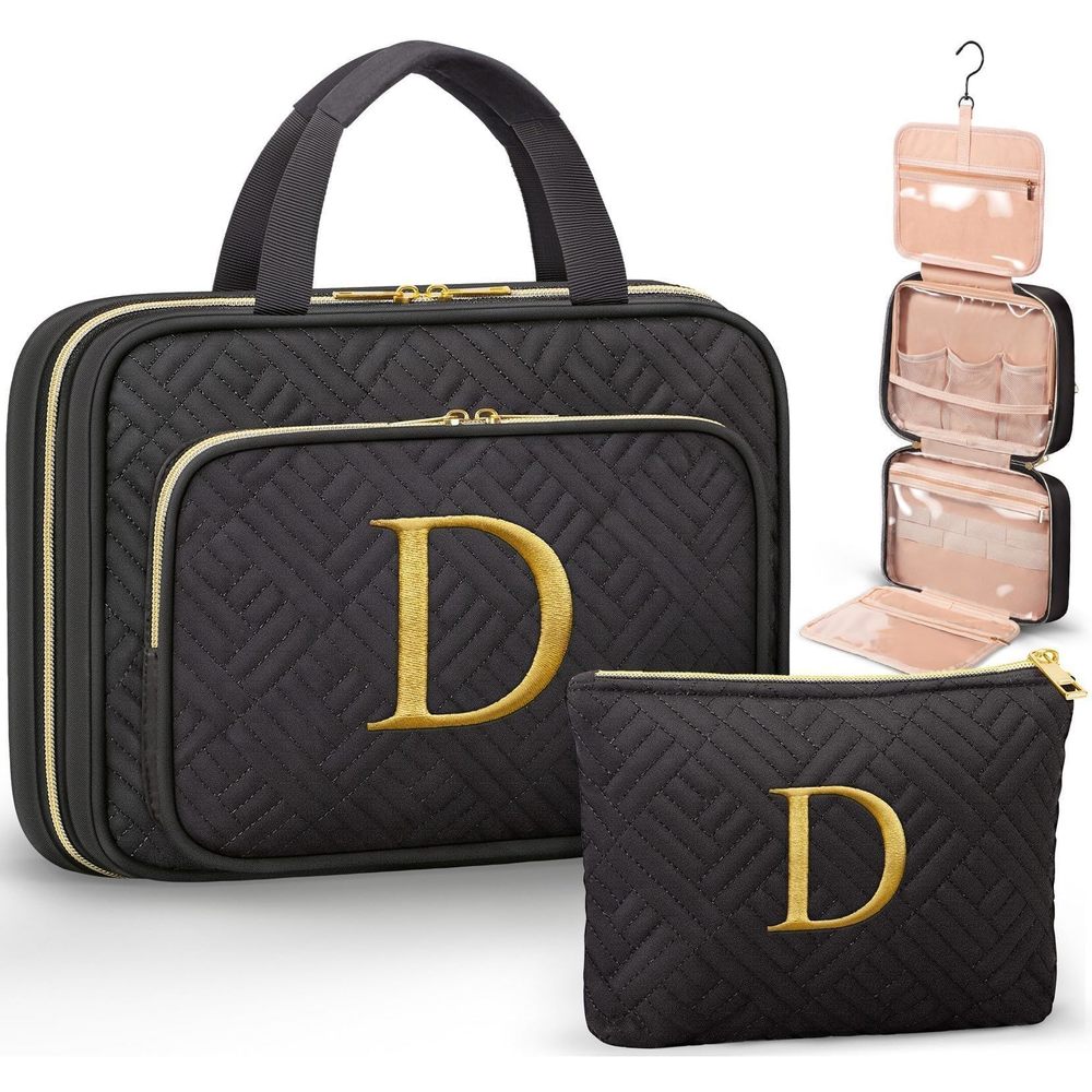 Personalized Gifts For Women, Initial Toiletry Bag Hanging Travel Organizer &💝